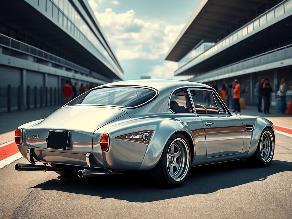 Hyperrealistic Retro-Modern Sports Car Painting