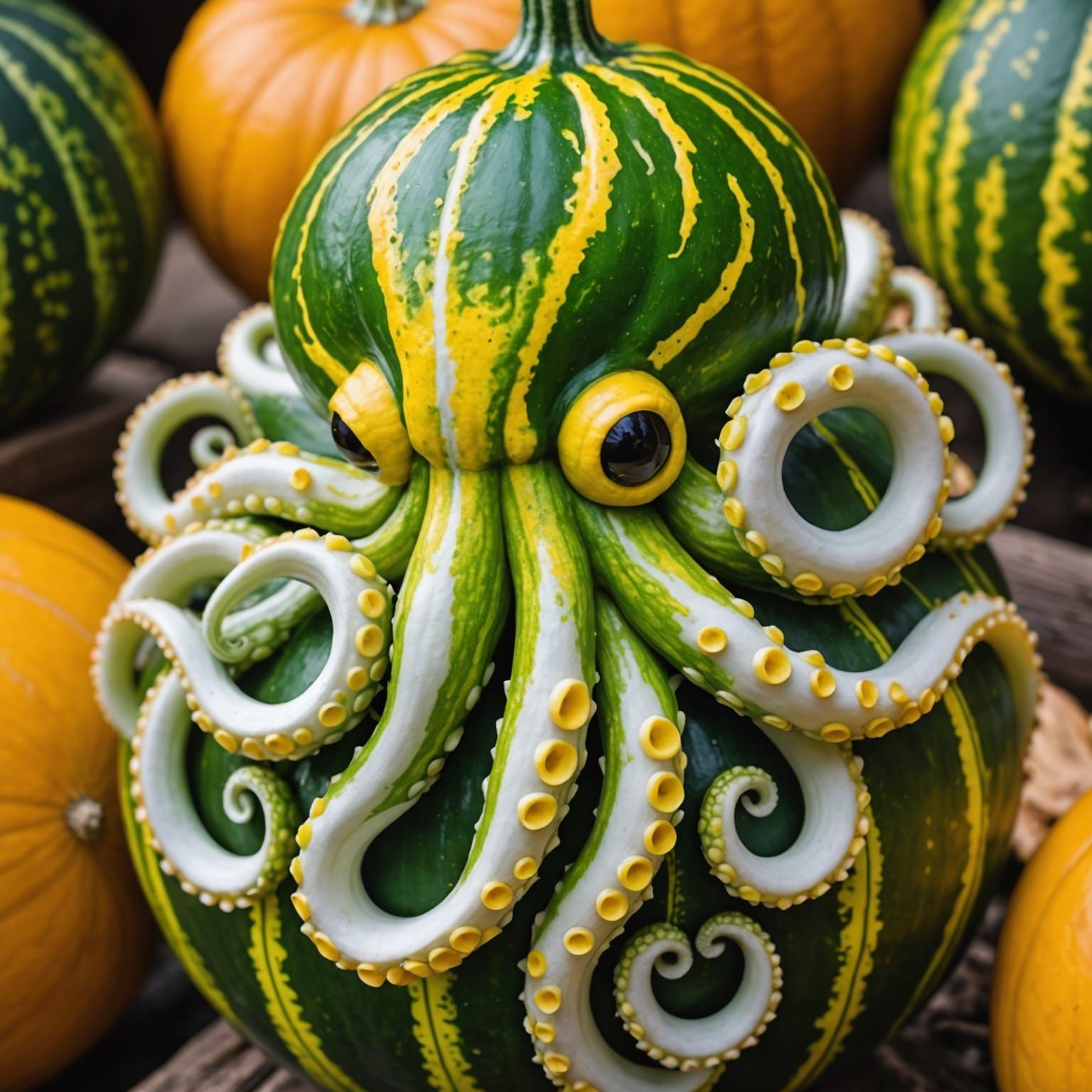 Gourd Naturally Shaped Like an Octopus