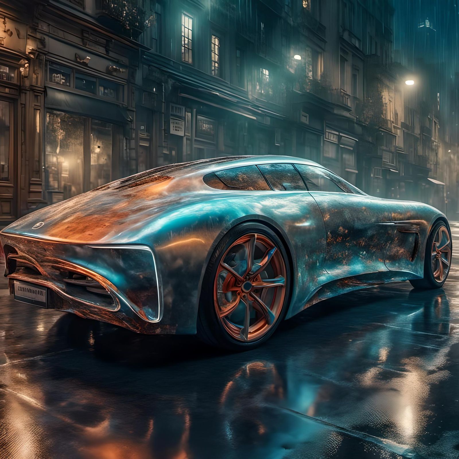 Luxurious 1950s Sports Car Concept in Studio Lighting