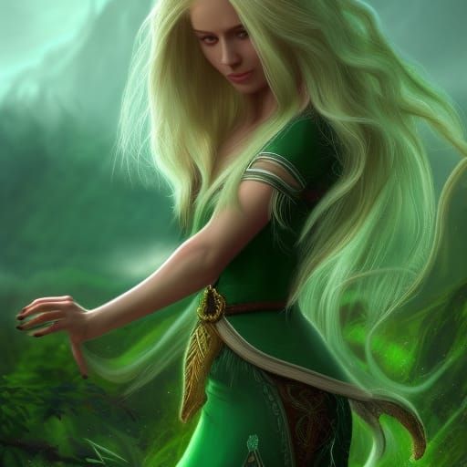 Fantasy Female Elf in Detailed Digital Painting