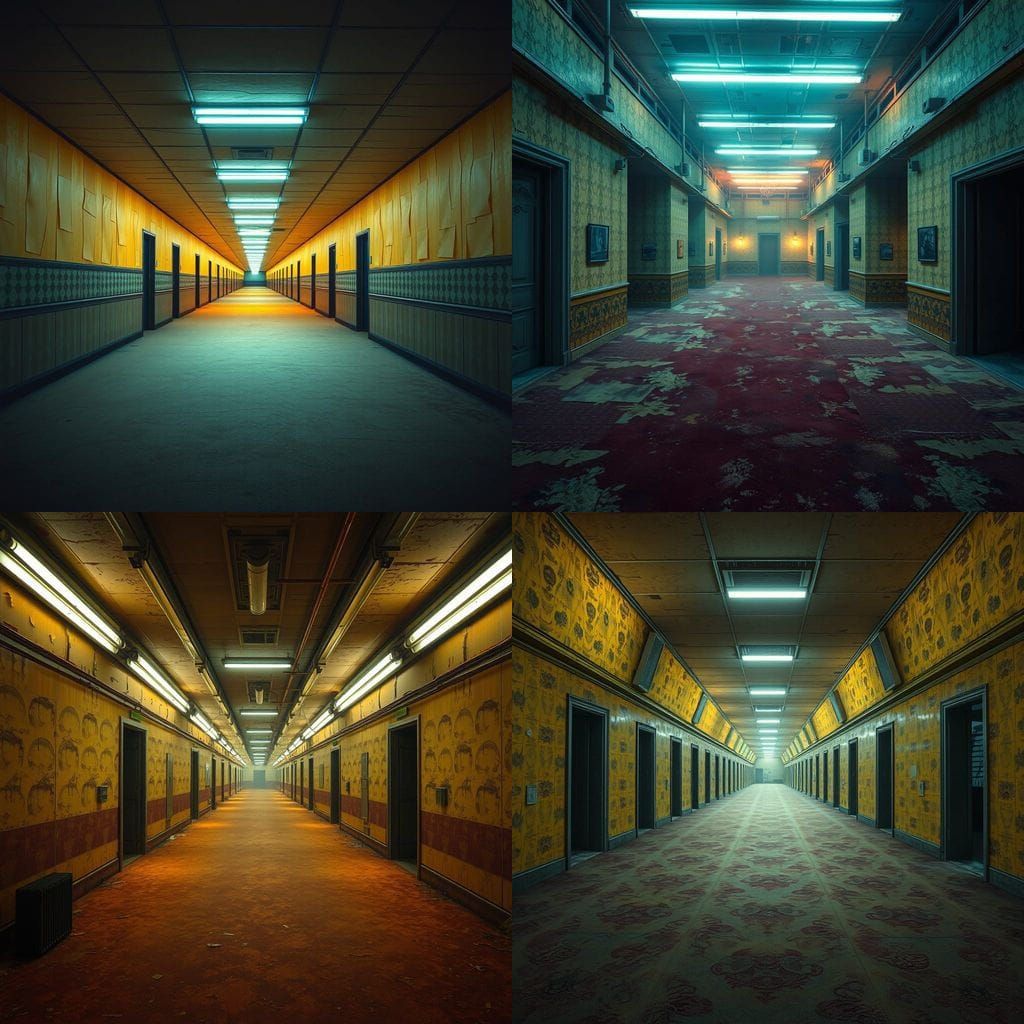 Surreal Endless Hallways in Fantasy Concept Art