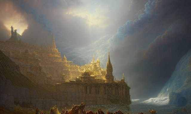 Ethereal Lemuria Landscape in Photorealistic Style