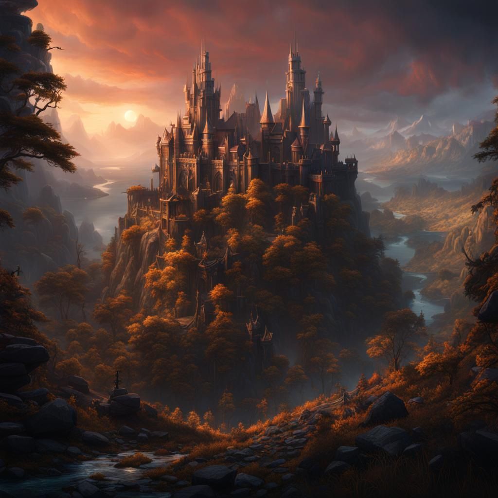 Fantastical Matte Painting of a Detailed Scene