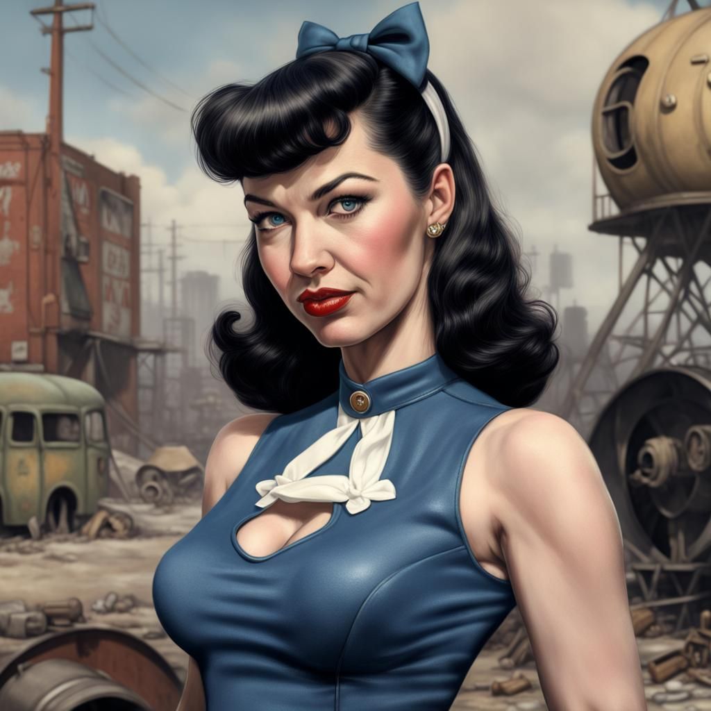 Bettie Page in Fallout-Inspired Retro Future