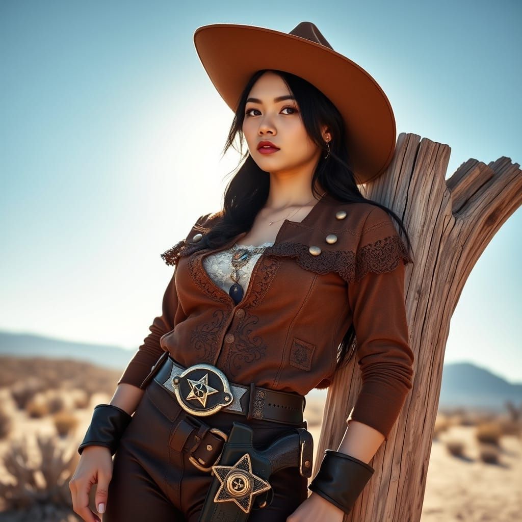 Desert Goddess in Cowboy Chic Attire