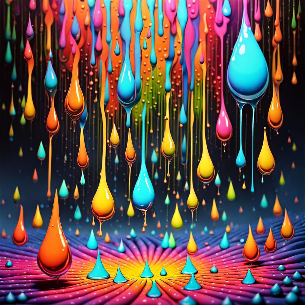 Psychedelic Raindrop: An Epic Masterpiece of Art