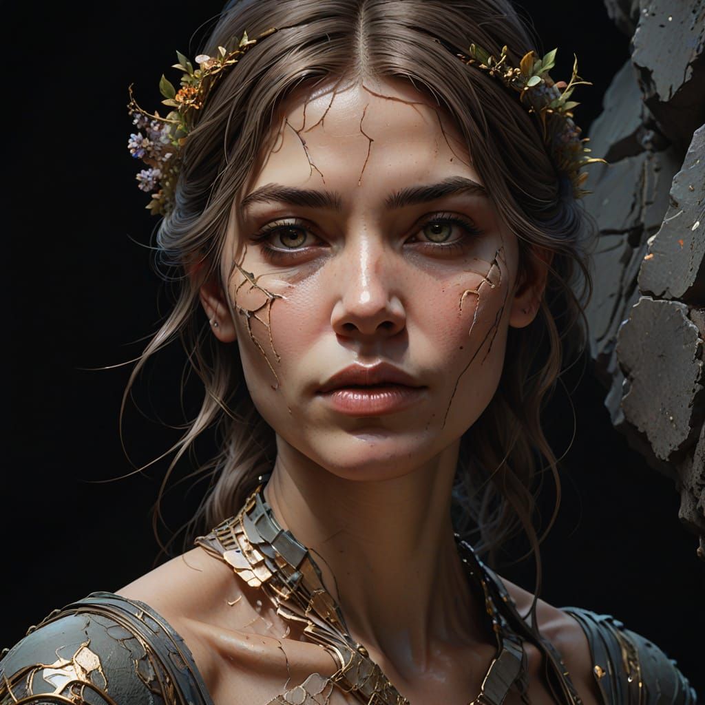 Earthen Woman: Conceptual Art Portrait