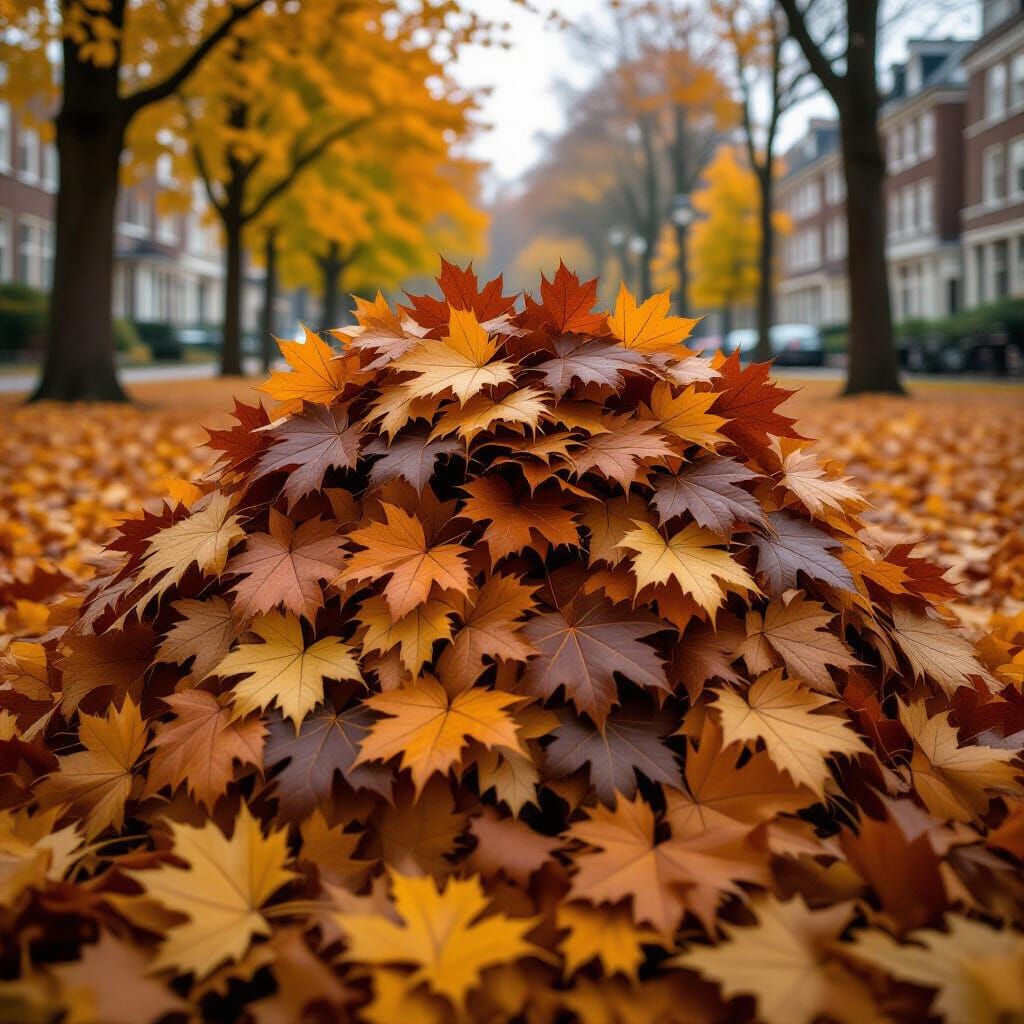 Massive Pile of Autumn Leaves