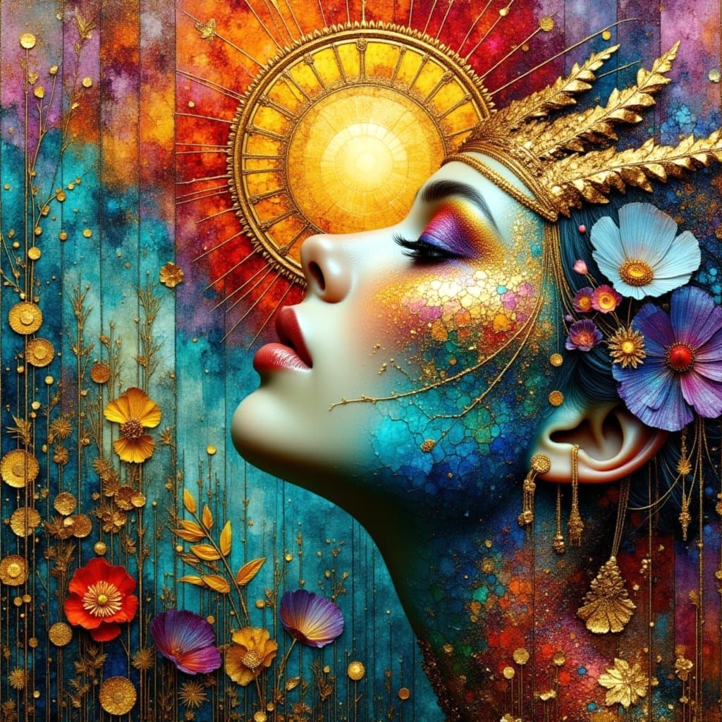 Cracked Porcelain Skin: Hyperdetailed Oil Painting