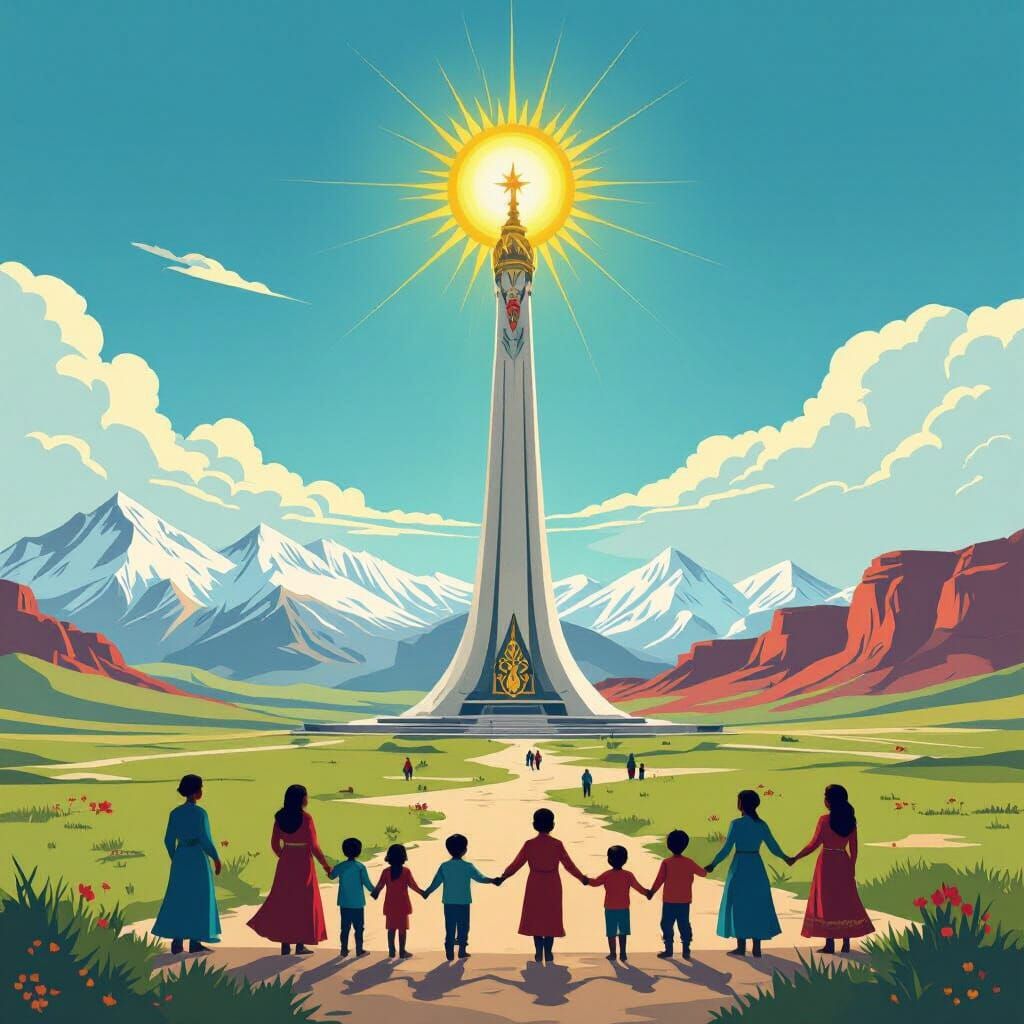 Kazakhstan: My Homeland My Pride Matte Painting