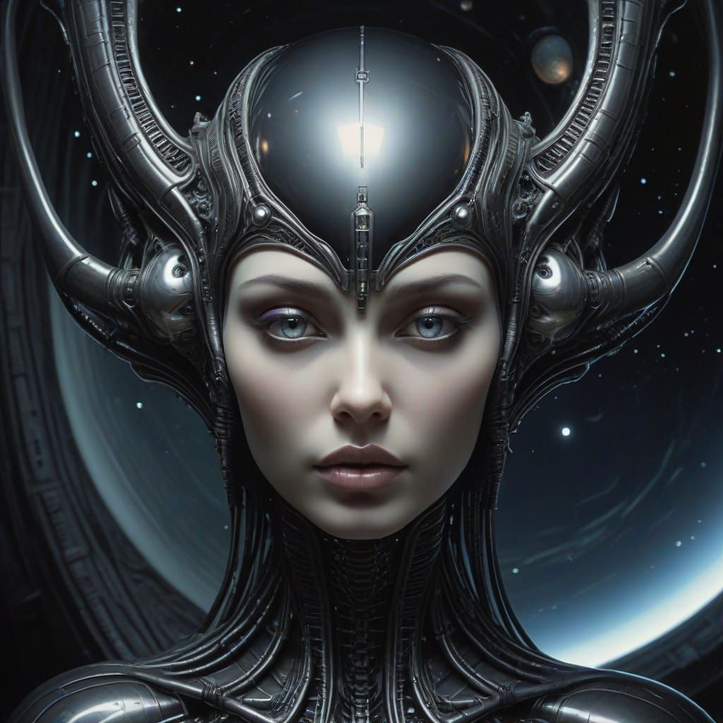 Otherworldly Being in Biomechanical Landscape