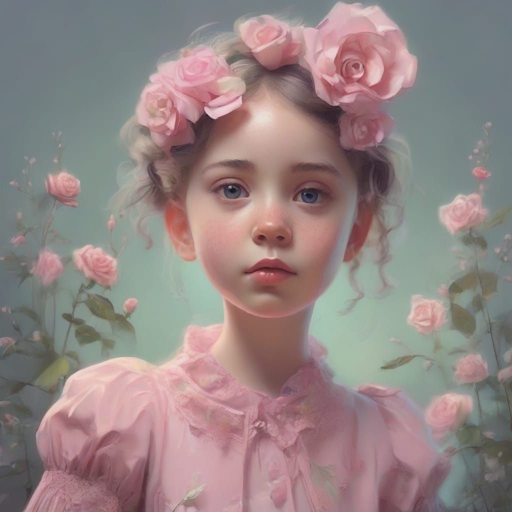 Kawaii Girl in a Fantastical Garden