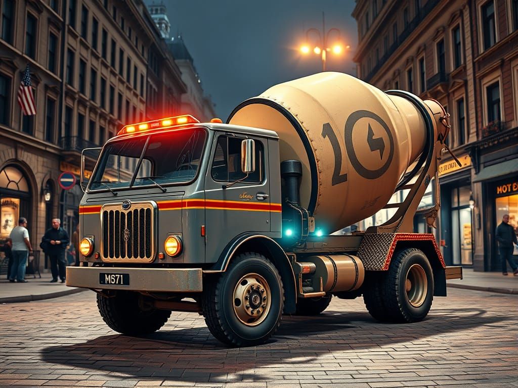 Stunning Cement Mixer Truck in Pop Art Style