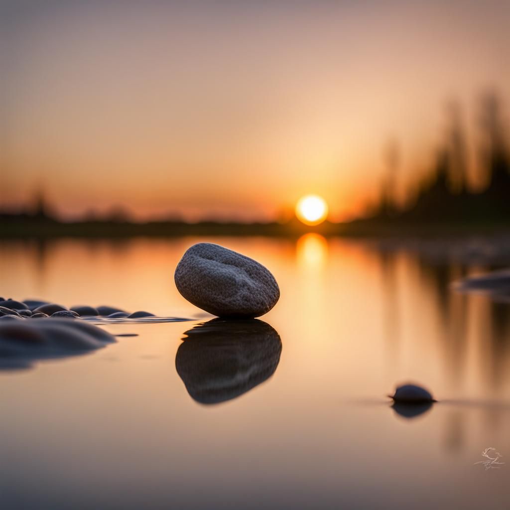 Creek Stone Skips at Sunset: Professional Photography