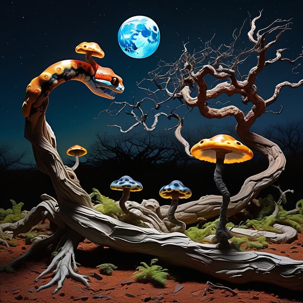 Eerie Alien Planet with Bioluminescent Lifeforms