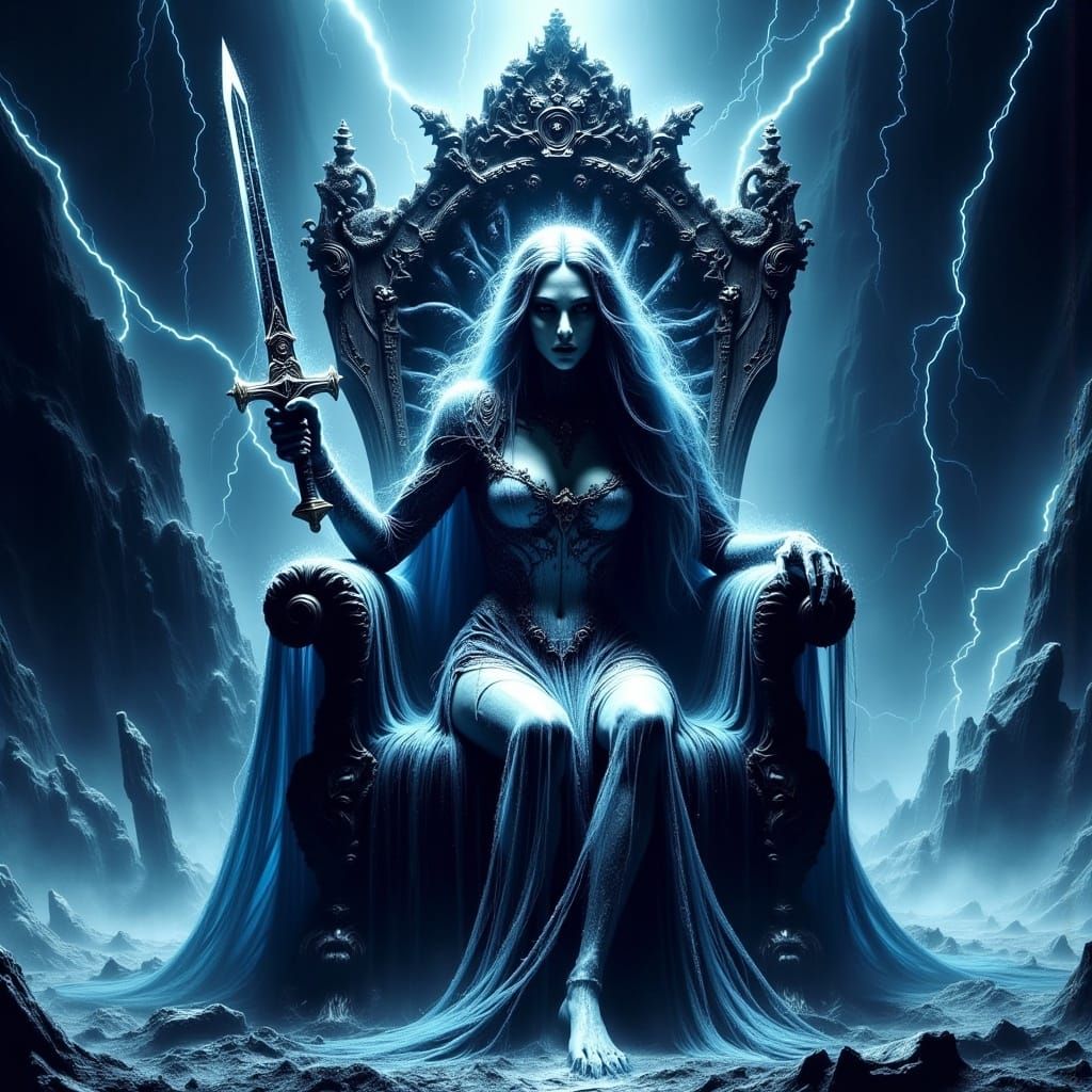Majestic Storm Queen Reigns Supreme with Frost-Encrusted Swo...