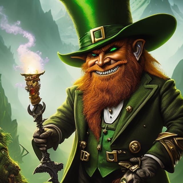 Malevolent Leprechaun Fiercely Guards His Gold