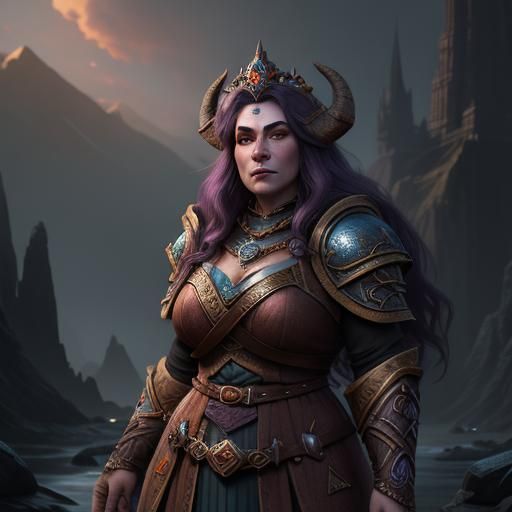 Detailed Dwarven Queen Fantasy Concept Art