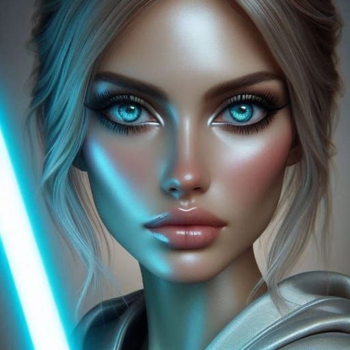 A Beautiful Jedi Woman in Stunning Digital Art
