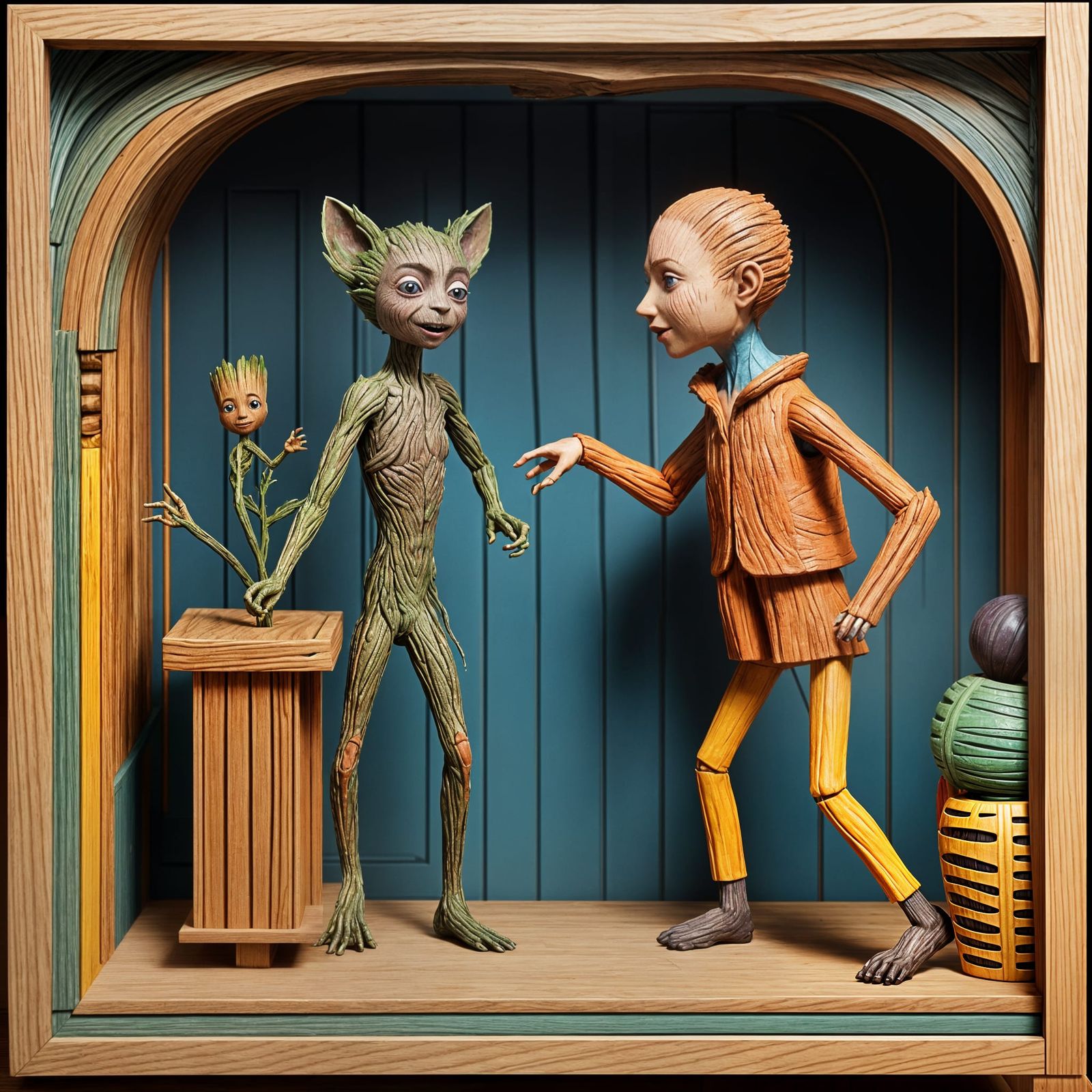 Groot Dancing: Vivid 3D Render with Whimsical Style