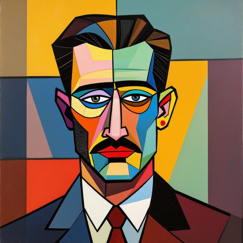 Geometric Fauvism in Cubist Art Deco Style