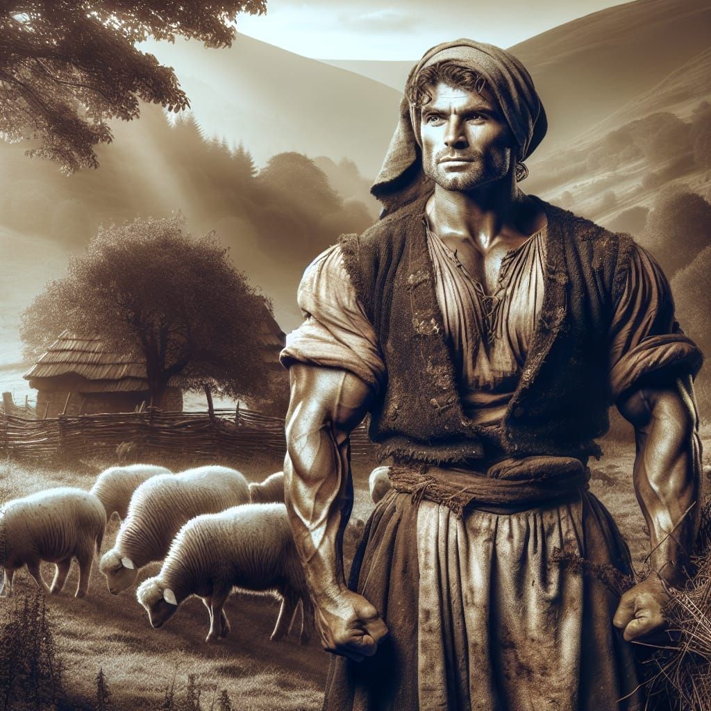 Beautiful muscular shepherd