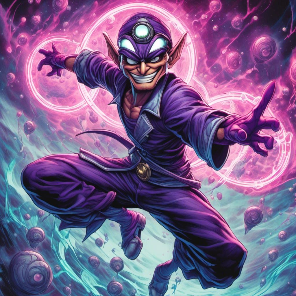 Waluigi as White Lantern in Comic Book Art