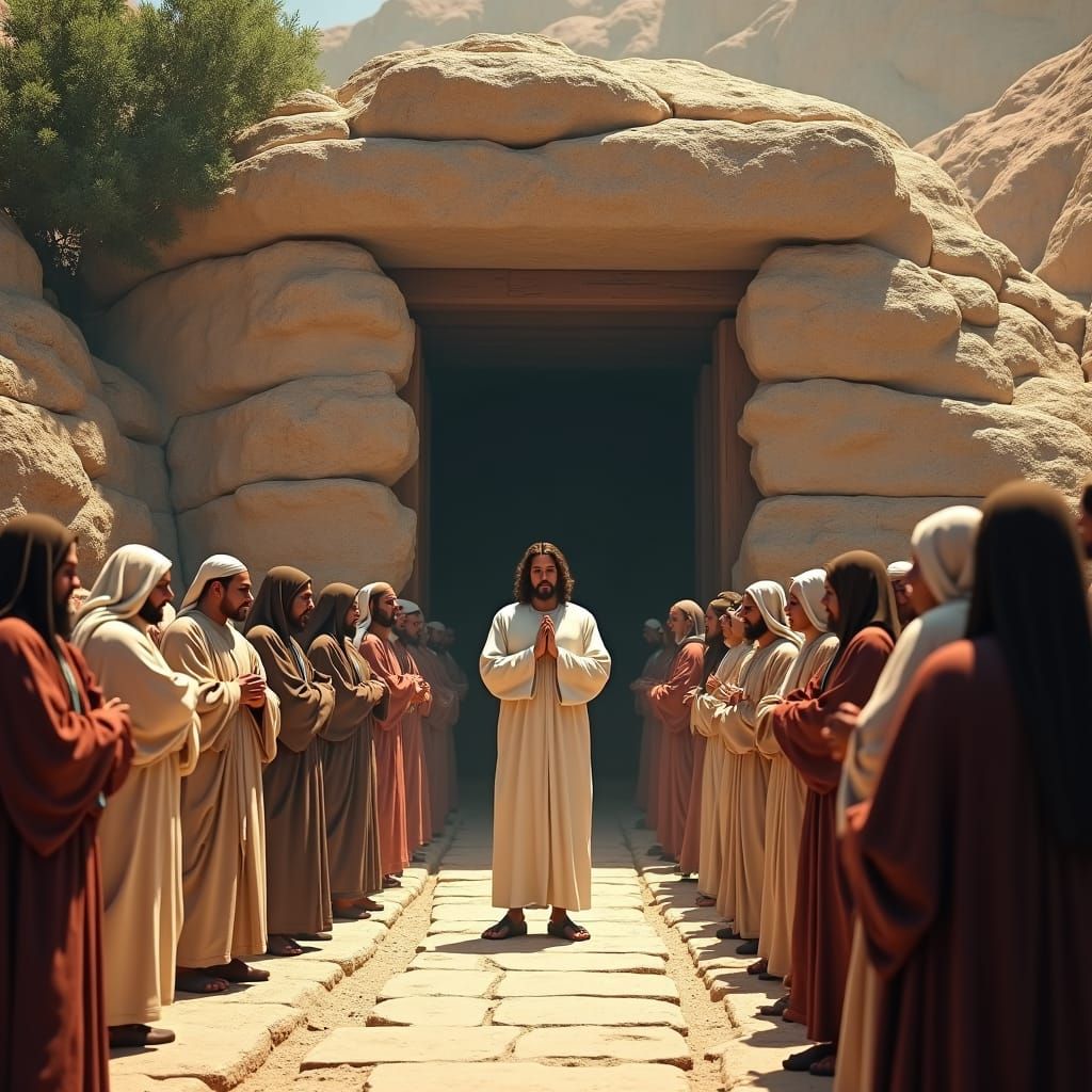Jesus Mourns Lazarus in an 8k Unreal Engine Scene