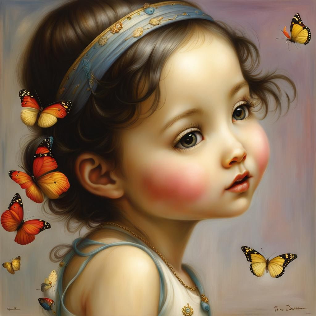 Dreamy Portrait of a Cute Girl in Soft Lighting