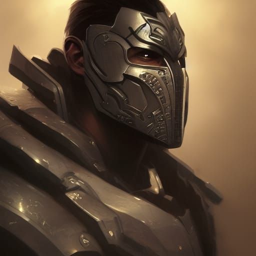 Armored Warrior Prince Portrait in Hyperdetailed Style