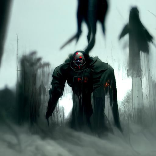 Sinister Image of Fear in Digital Art Style