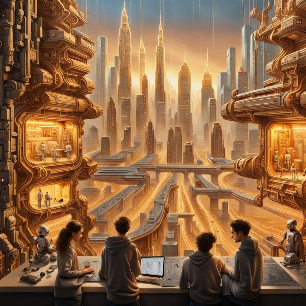 Harmonious Future: Humans and Robots in Textile Art