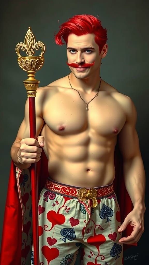 Jack of Hearts Pinup: Muscular & Flirty