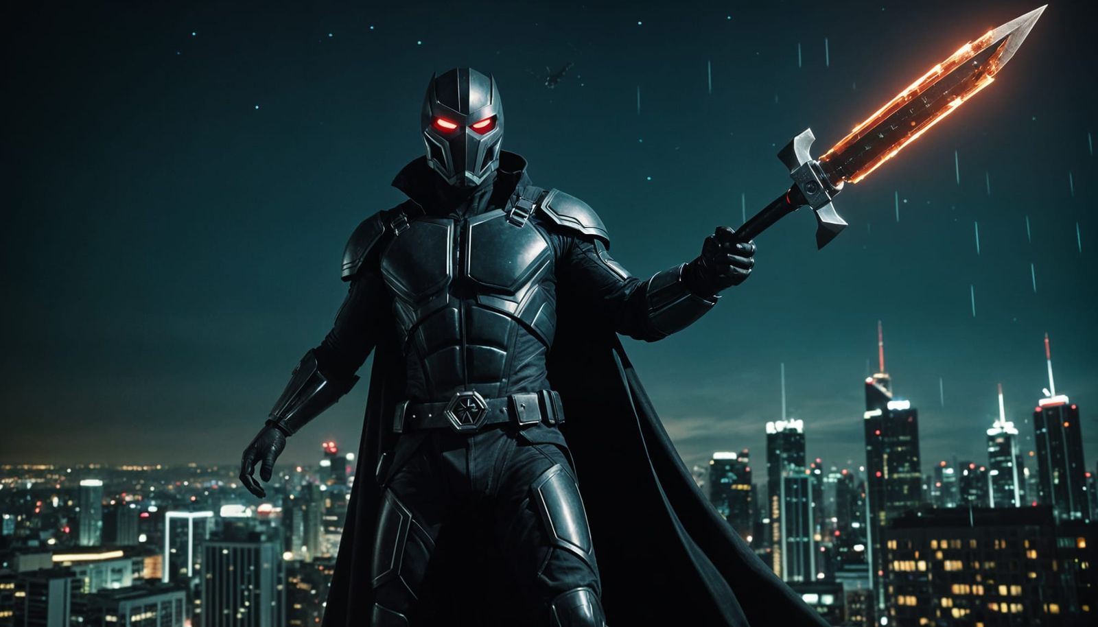 Futuristic Supervillain Soars Through 31st Century City Skie...