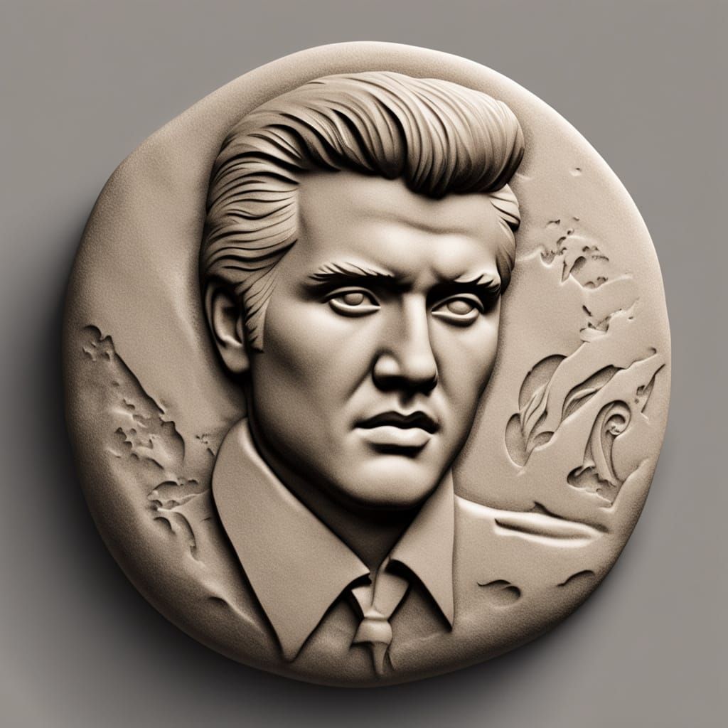 Elvis Presley Emoji Carved in Stone