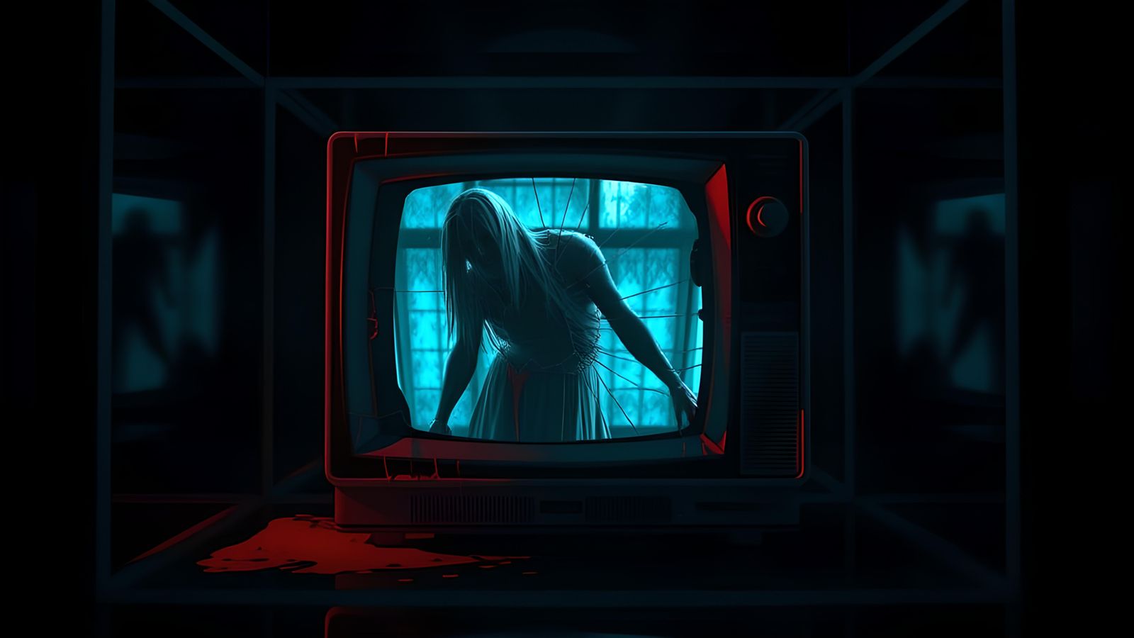 Creepy TV Horror Image in Hyper-Realism Style