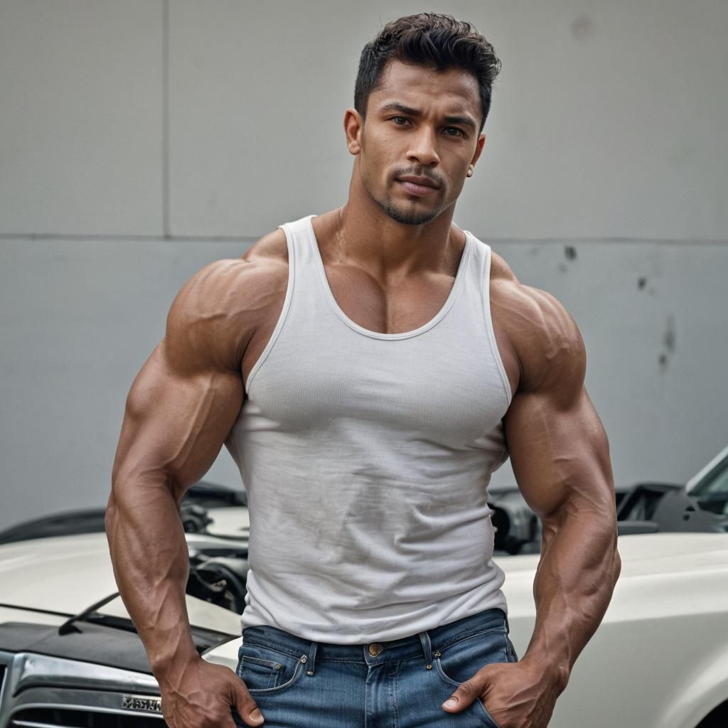East Indian Bodybuilder Portrait in Studio Lighting