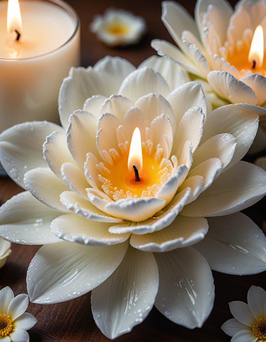 Floral Candle in Soft Natural Light