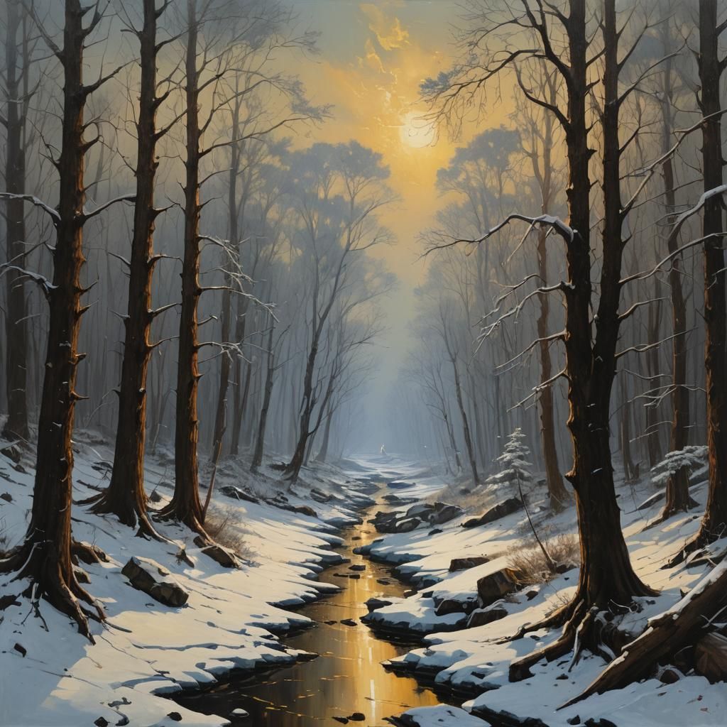 Melancholic Winds of Dreams: An Oil Painting