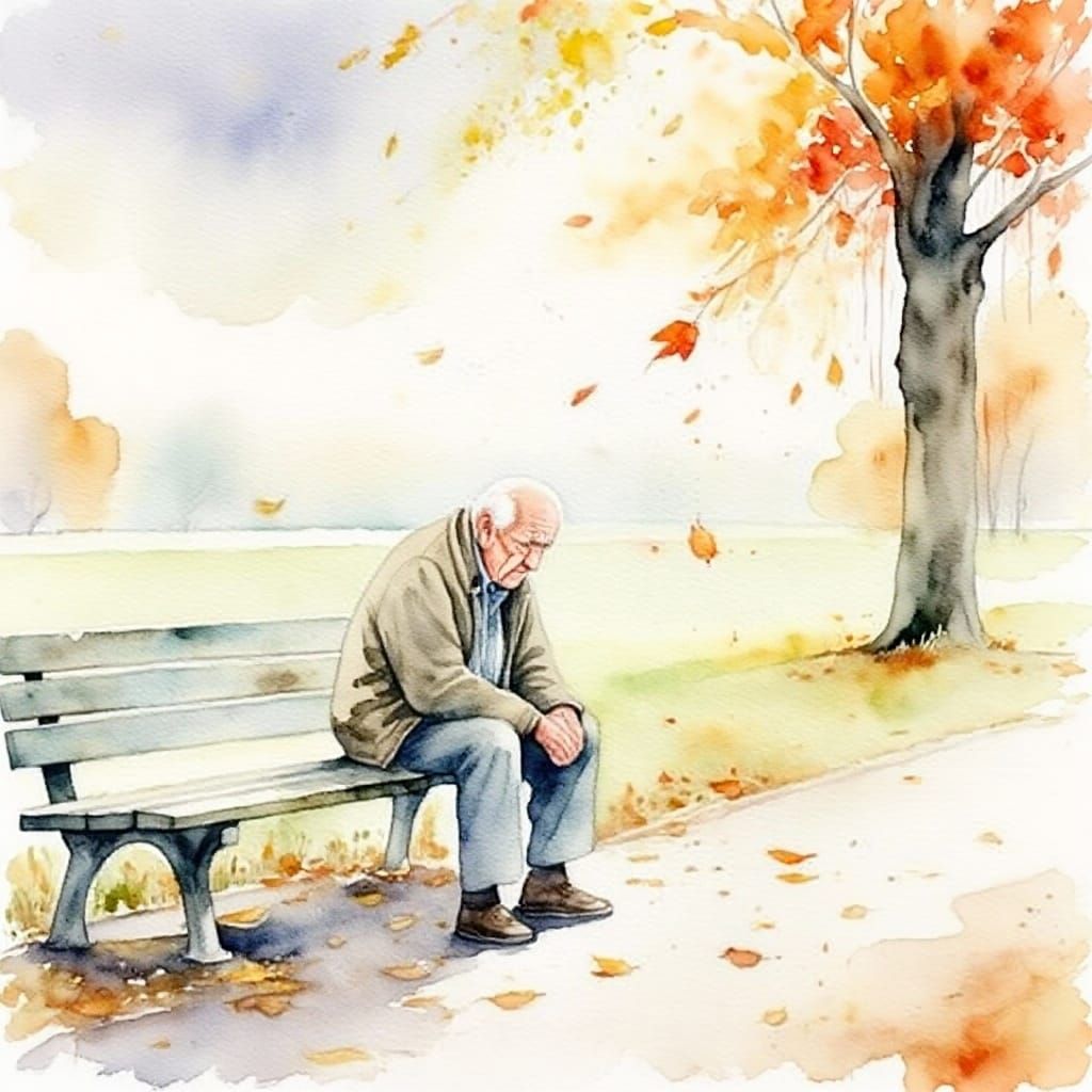 Vibrant Watercolour Autumn Landscape