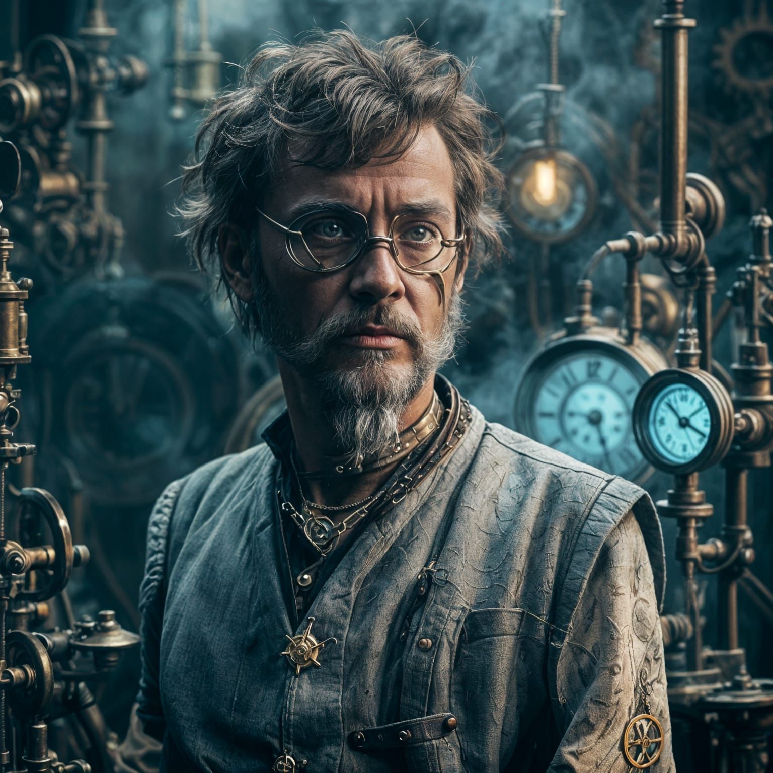 Steampunk Machine in Retro-Futuristic Style