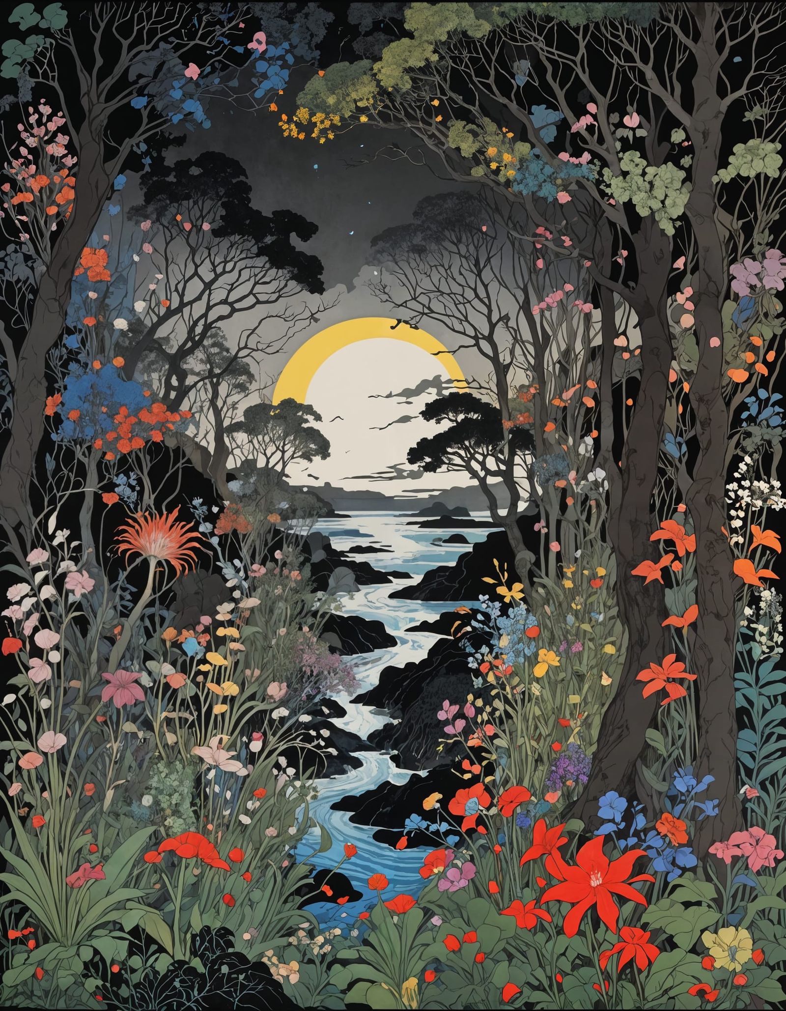 Psychedelic Jungle Explosion in Hyperdetailed Style