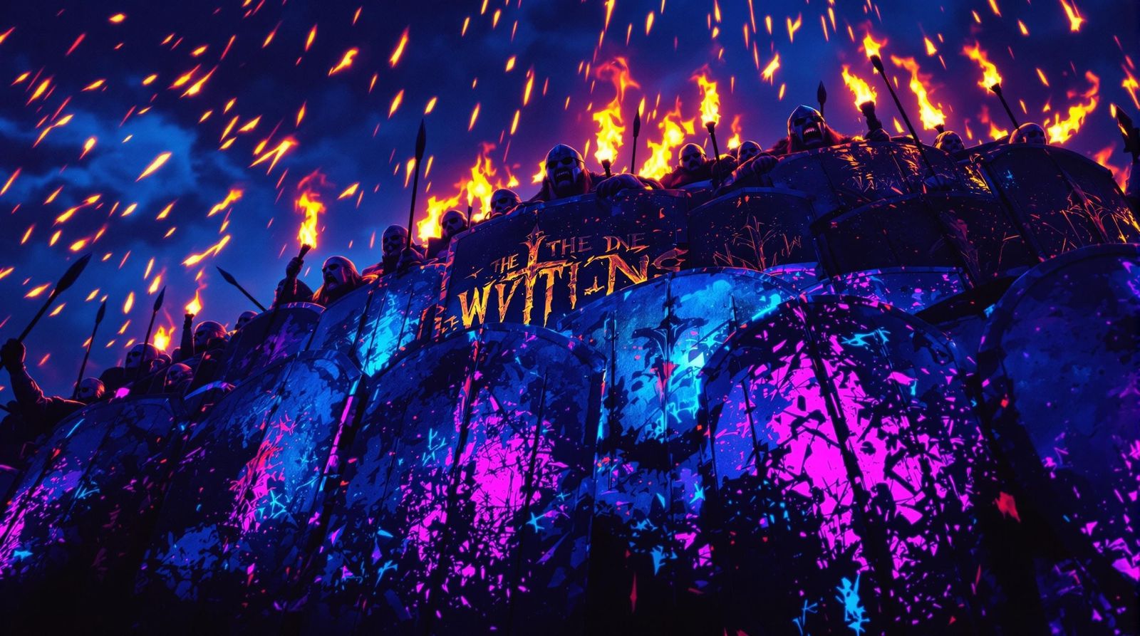 Vikings in Ultraviolet Hues, Shield Wall Under Siege