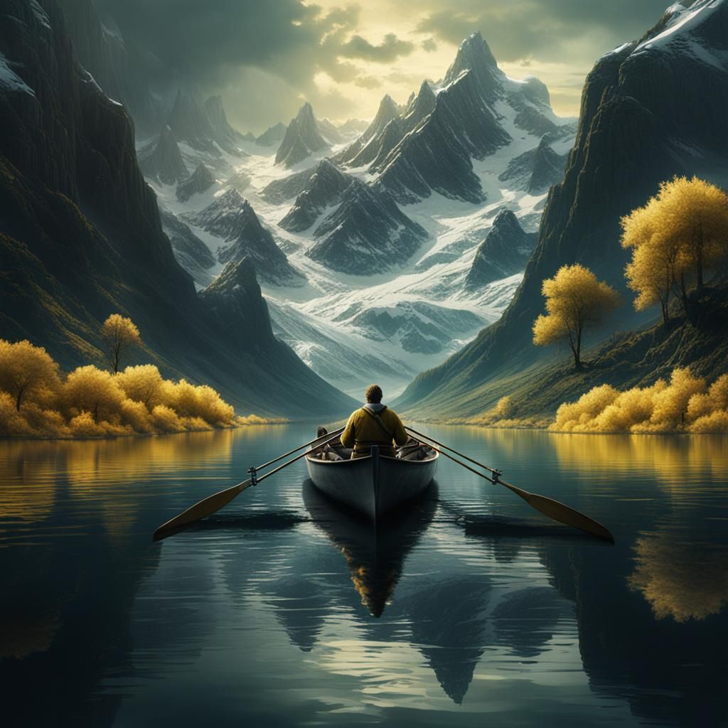 Rowing on Custard Lake: A Digital Matte Painting