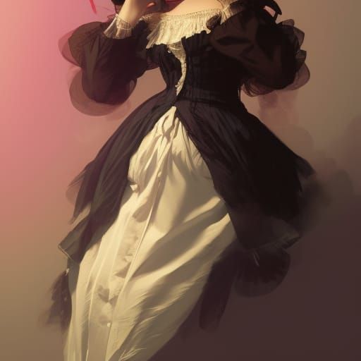 Victorian Maid Portrait in Digital Art Style