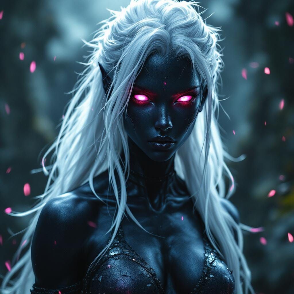 Hyperdetailed Drow Concept Art in Dark Fantasy Style