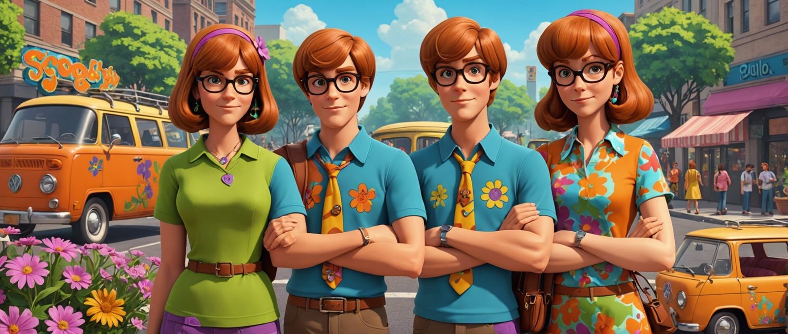Scooby Doo Gang in Psychedelic 60s Art