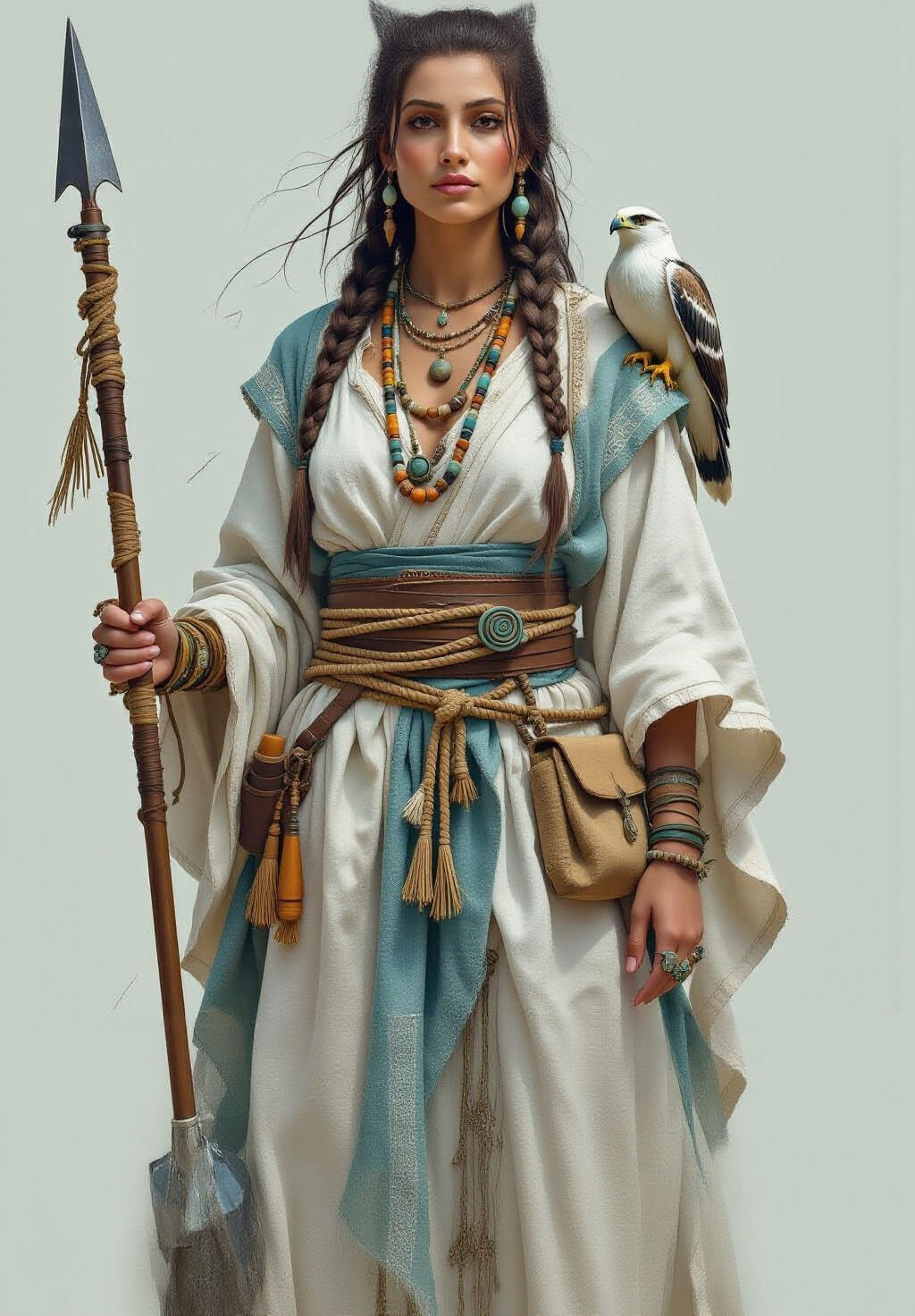 Elegant Linen and Silk Robes with Artistic Accessories