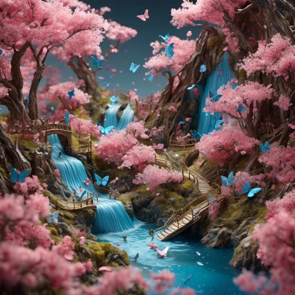 Hyperrealistic Cherry Blossom Popup Book