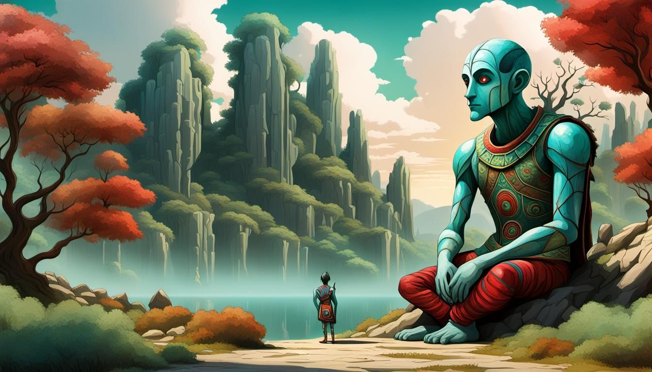 Whimsical Creature in a Fantastical Forest Scene